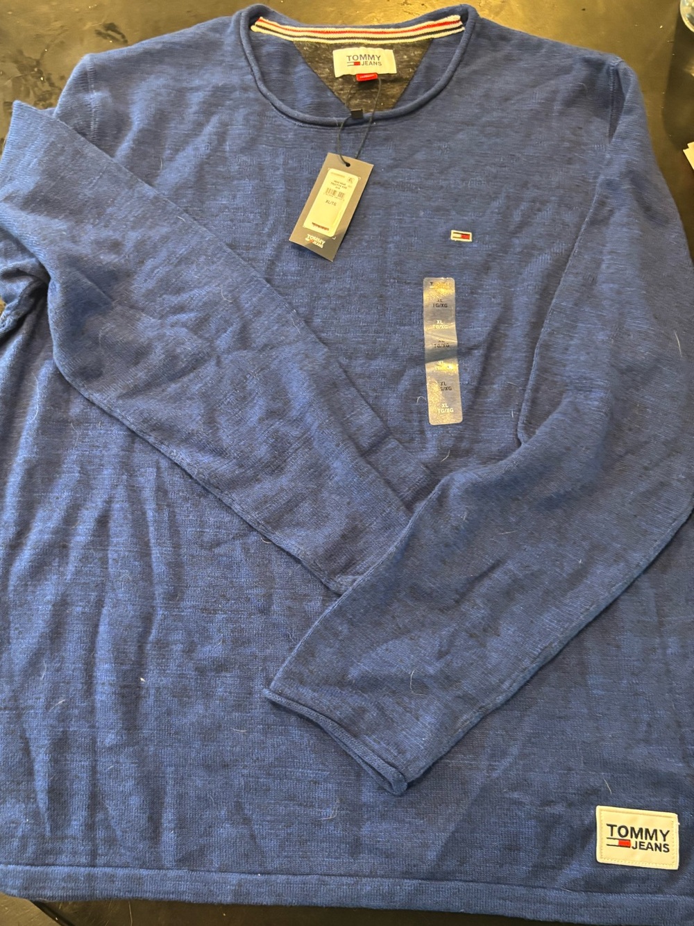 Tommy Hilfiger Men's Long-Sleeve Crewneck Shirt - Royal Blue